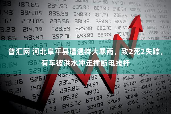 普汇网 河北阜平县遭遇特大暴雨，致2死2失踪，有车被洪水冲走撞断电线杆