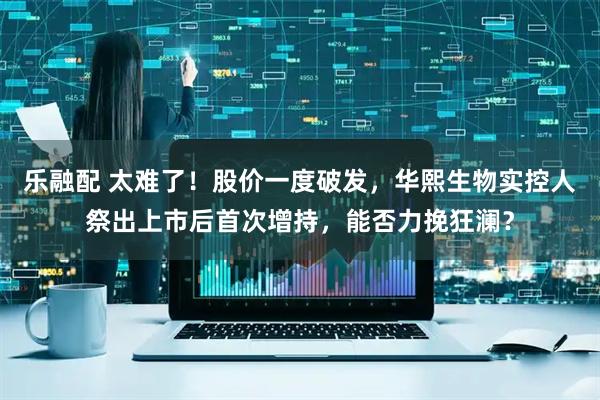 乐融配 太难了！股价一度破发，华熙生物实控人祭出上市后首次增持，能否力挽狂澜？